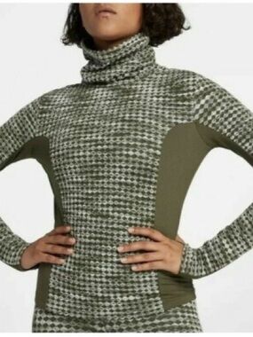Nike Olive Patterned Turtleneck Pullover